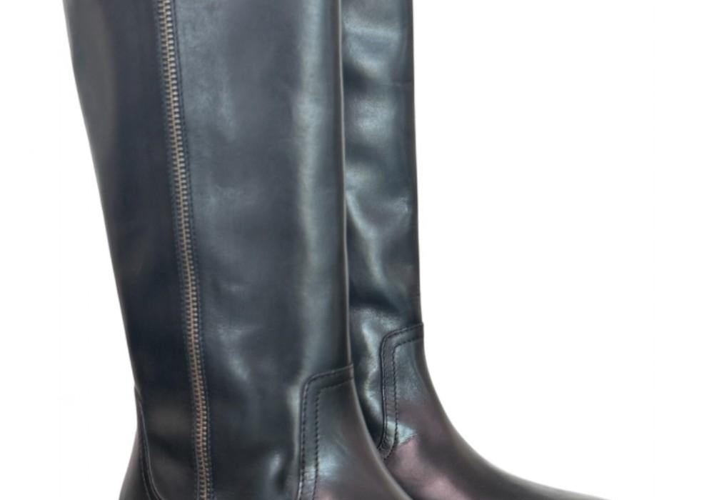 Stivale biker pelle nera Janet 