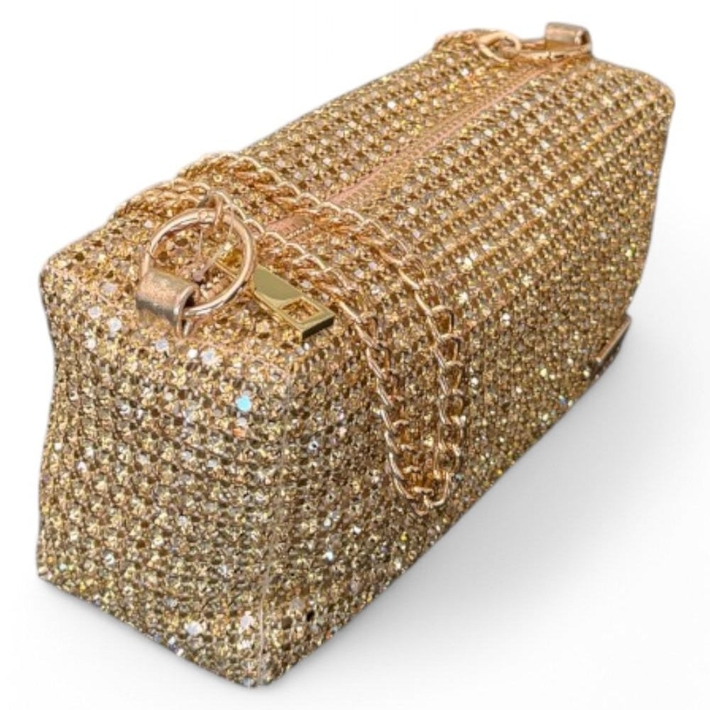 Pochette strass crystal oro Albano 