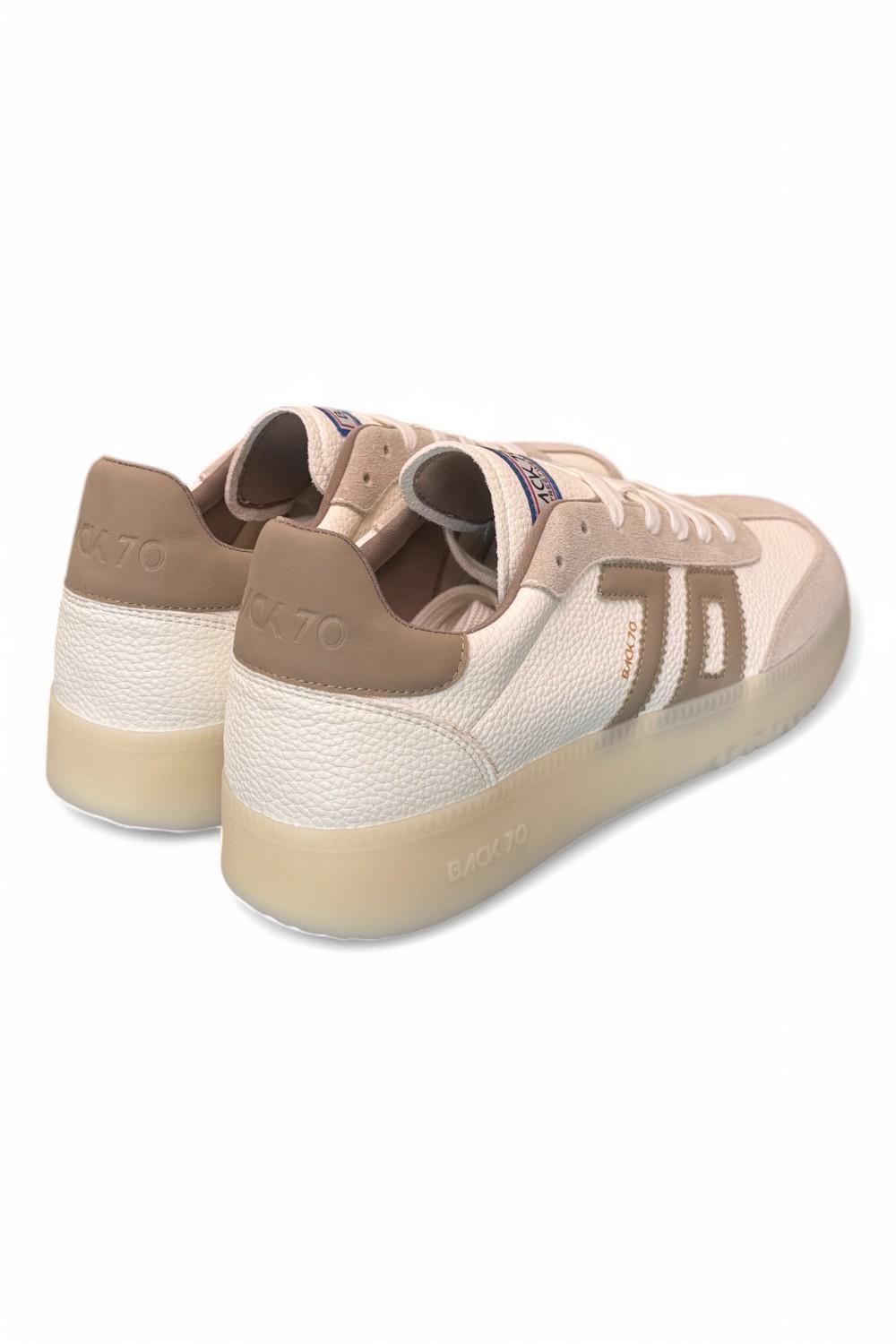 Sneaker uomo  Boston suede bianco beige Back 70<BR/> 