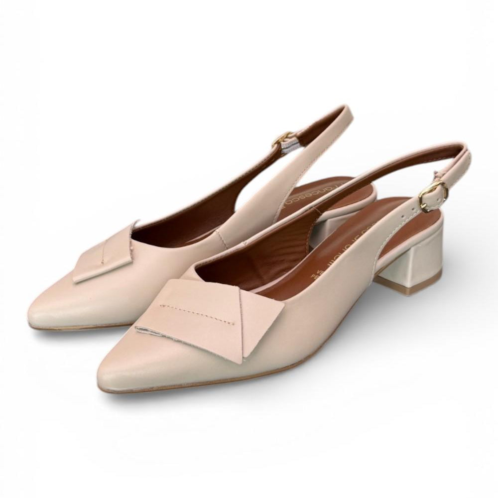 Slingback pelle latte Francesco B 