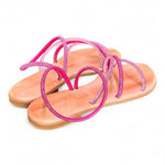 Sandalo mignon strass fuxia e rosa Mosaic 