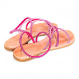 Sandalo mignon strass fuxia e rosa Mosaic 