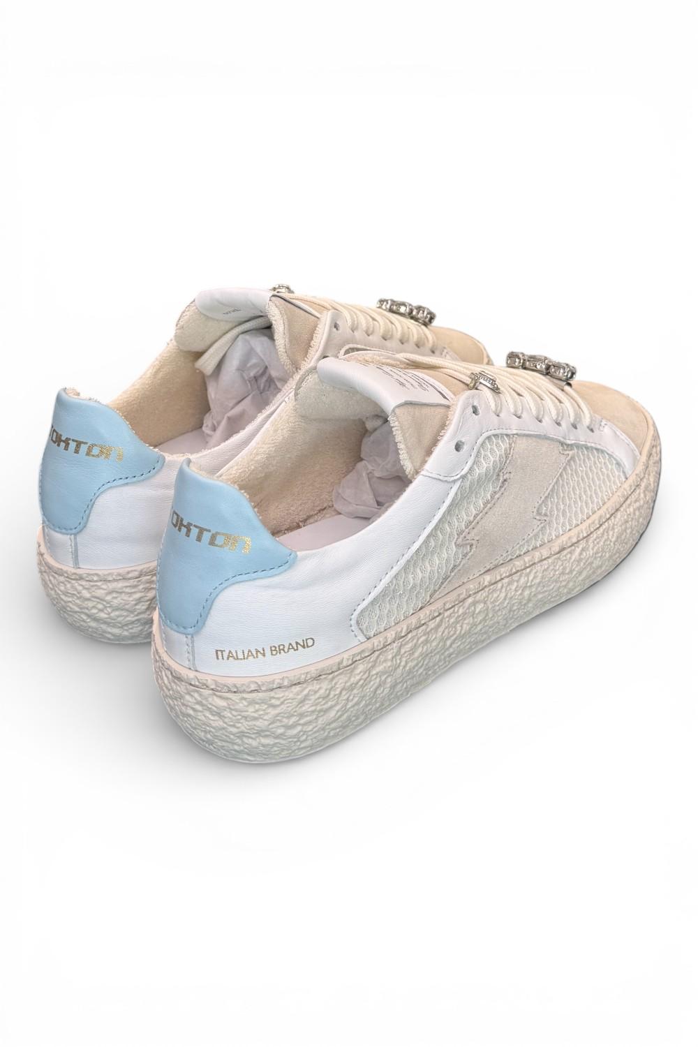 Sneaker donna crep beige celeste Stokton<BR/> 