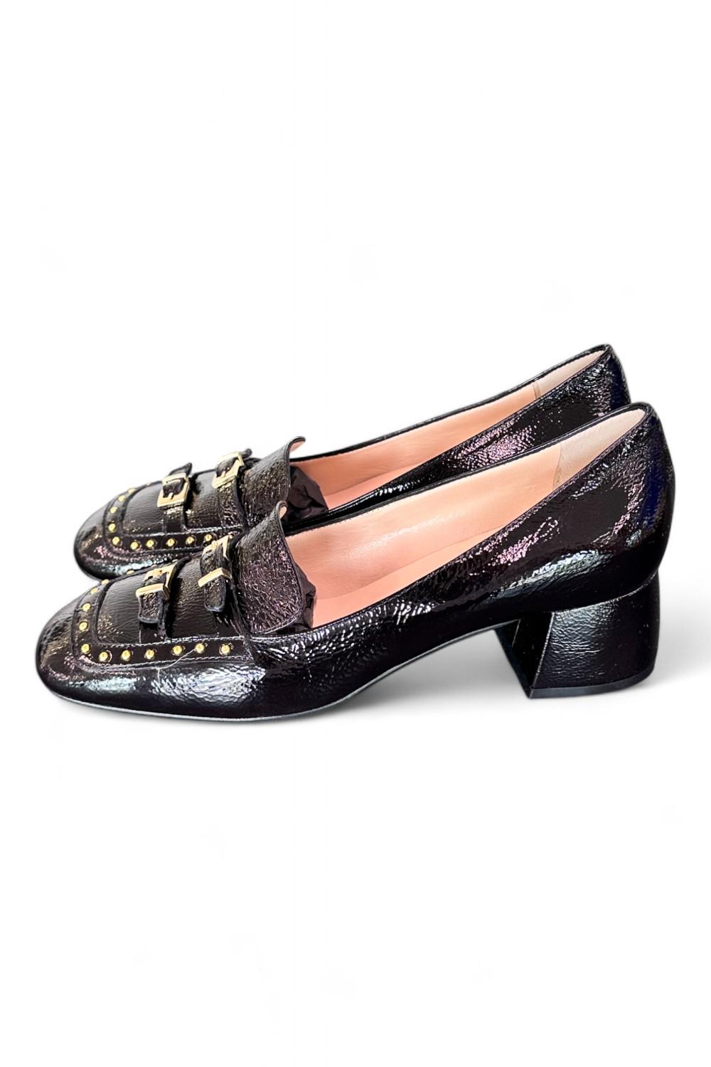 Mocassino borchie vernice nera Matteo Pitti 