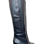 Stivale tubo alto tacco 80 pelle nera Elisa Lanci<BR/> 