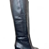 Stivale tubo alto tacco 80 pelle nera Elisa Lanci<BR/> 