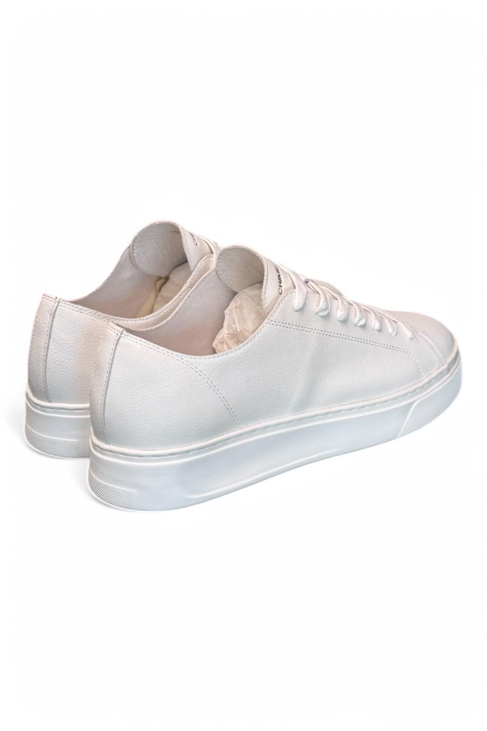 Sneaker uomo RAW CUT TOTAL WHITE Crime taglio vivo bianco 