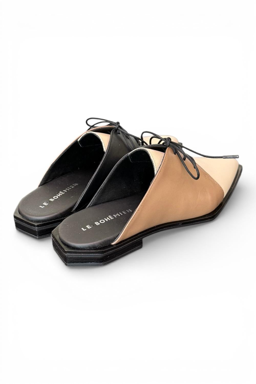 Sabot laccio pelle multicolore beige Le Bohemien 