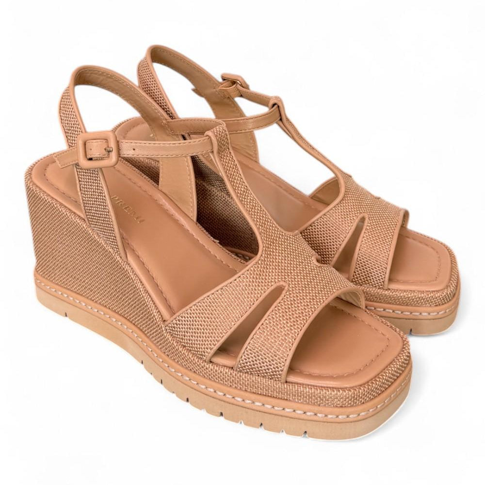 Sandalo rafia grano zeppa 90 Bruno Premi<BR/> 