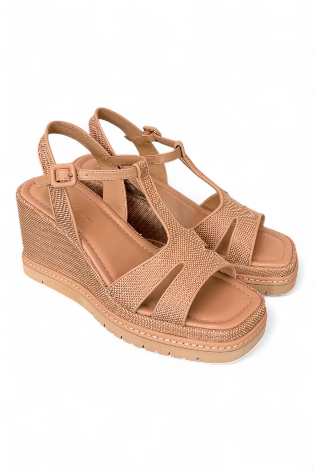 Sandalo rafia grano zeppa 90 Bruno Premi<BR/> 