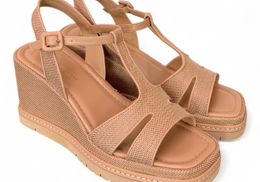 Sandalo rafia grano zeppa 90 Bruno Premi<BR/> 