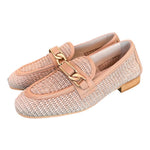 Mocassino pelle e rafia nude Les Tulipes 