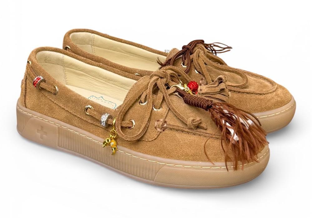 Scarpa barca suede cuoio Gioplus 