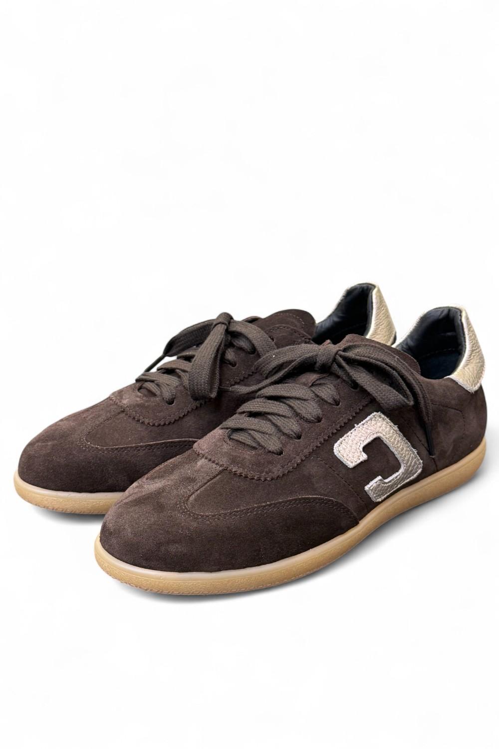 Sneaker suede testa di moro Crown 