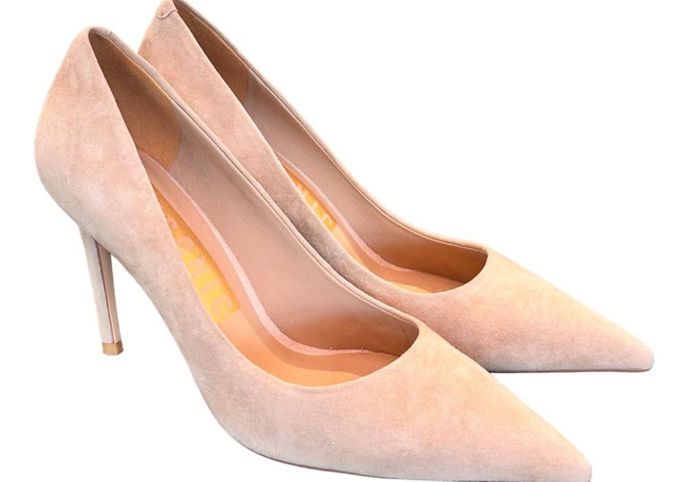 Decolté suede beige tacco 90 Chiconic 
