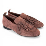 Mocassino frange camoscio testa di moro JVAM<BR/> 