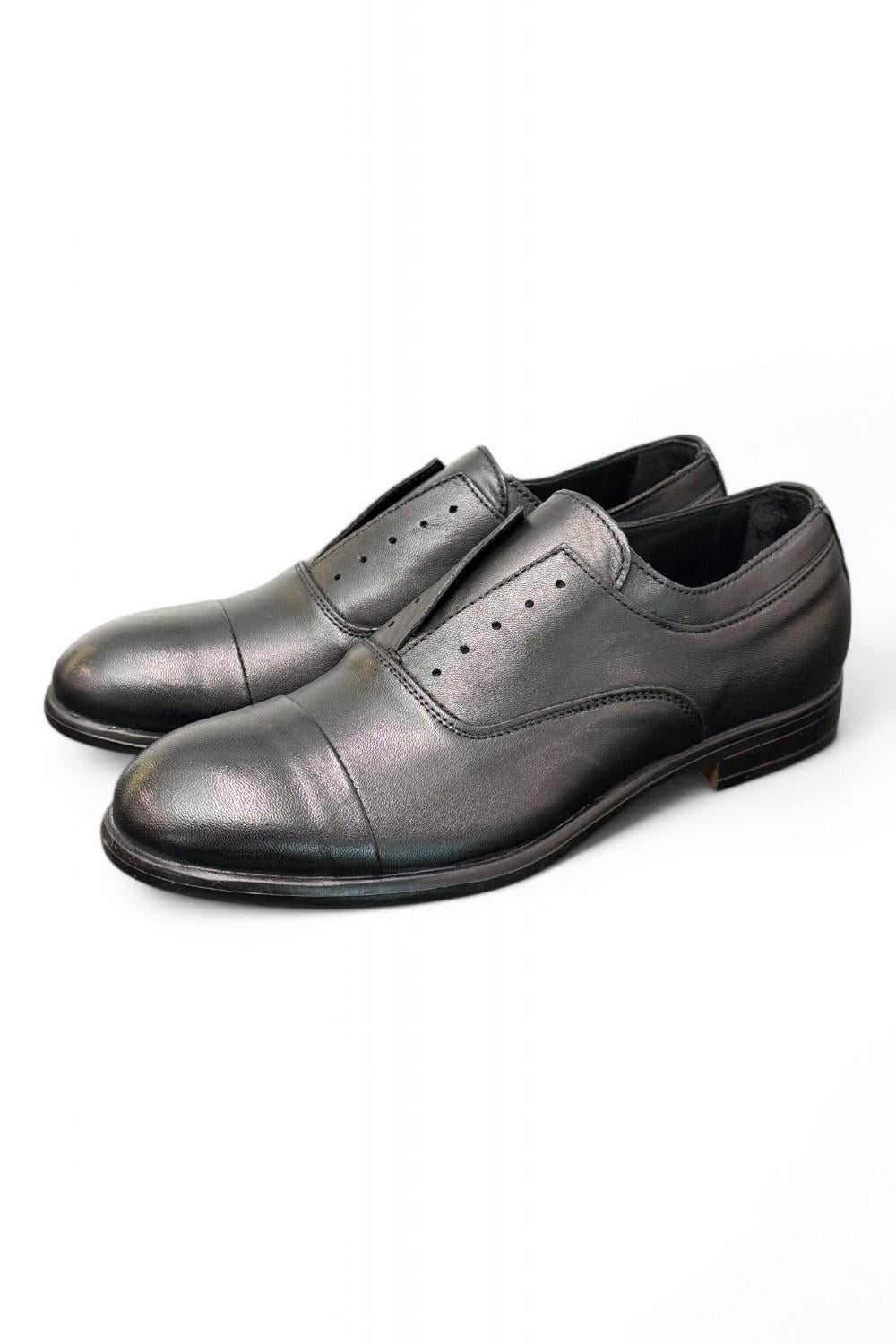 Scarpa uomo no-lace nera F.lli Rennella puntale 