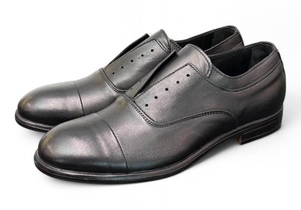 Scarpa uomo no-lace nera F.lli Rennella puntale 