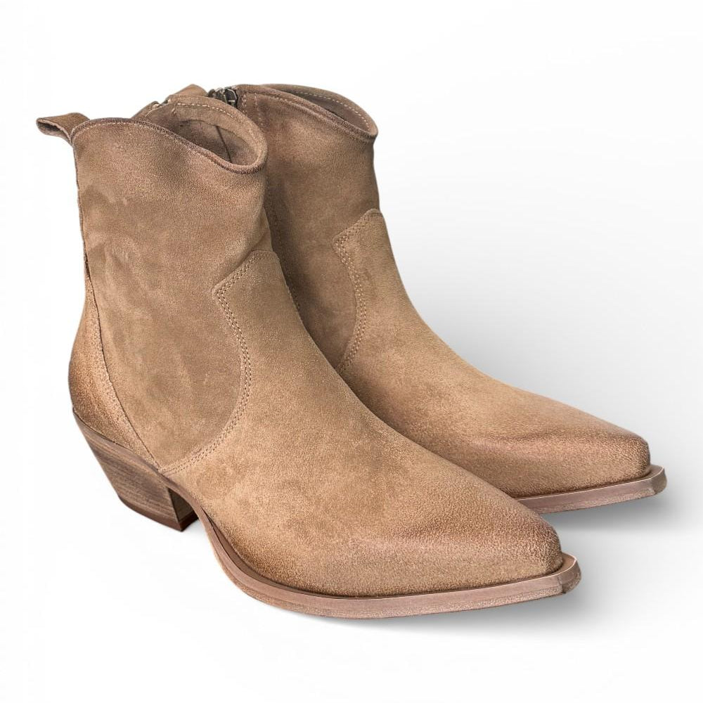 Stivaletto texano suede beige Metisse<BR/> 