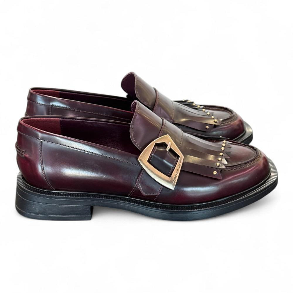 Mocassino frangia bordeaux Lorenzo Mari 