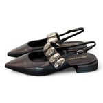 Slingback nera con accessorio Bruno Premi<BR/> 