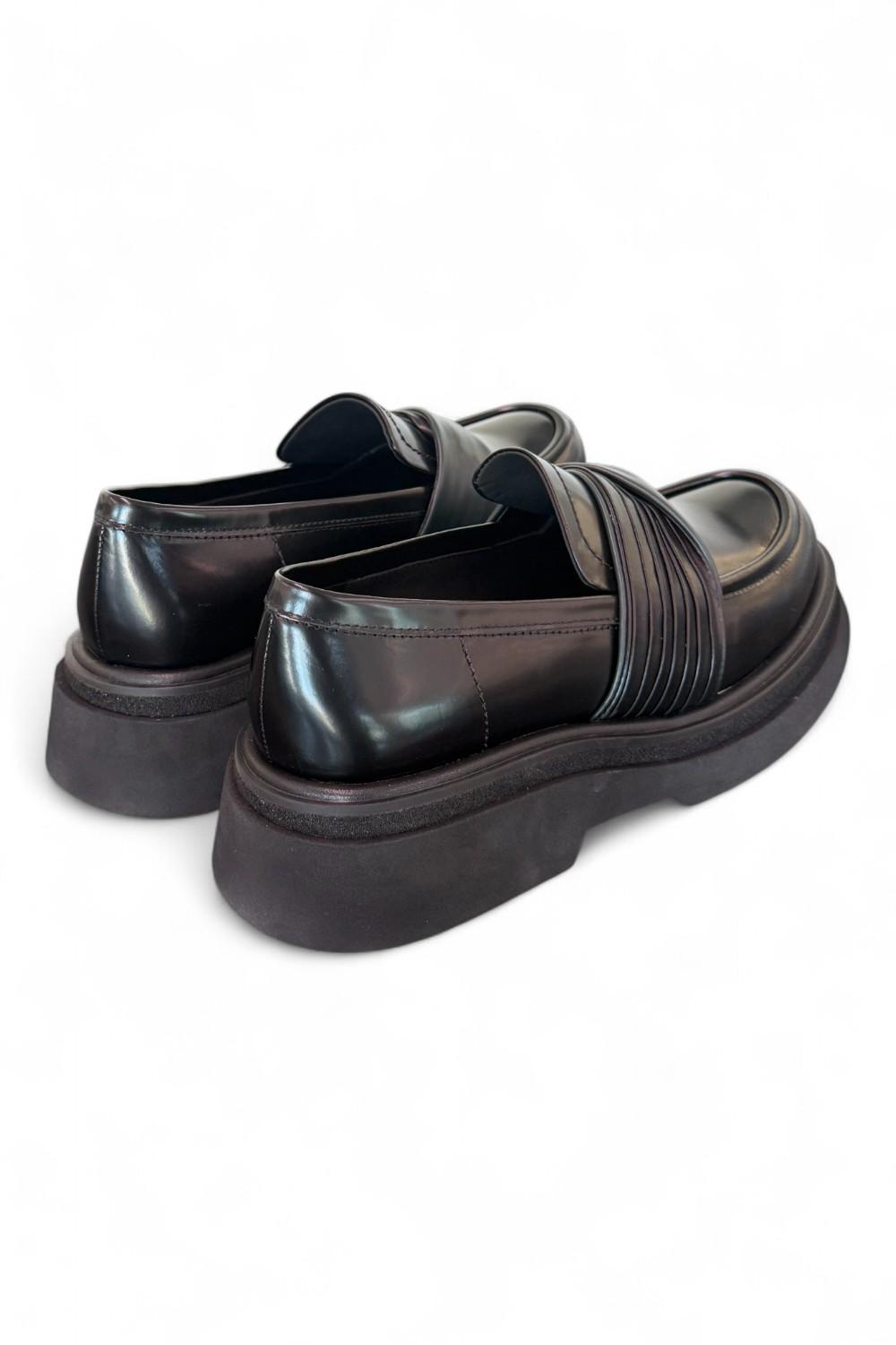 Scarpa mocassino spazzolato nero verde Bruno Premi 