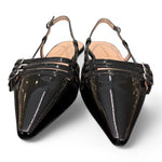 Slingback cintini vernice nera  flat Les Autres<BR/> 