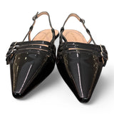 Slingback cintini vernice nera  flat Les Autres<BR/> 