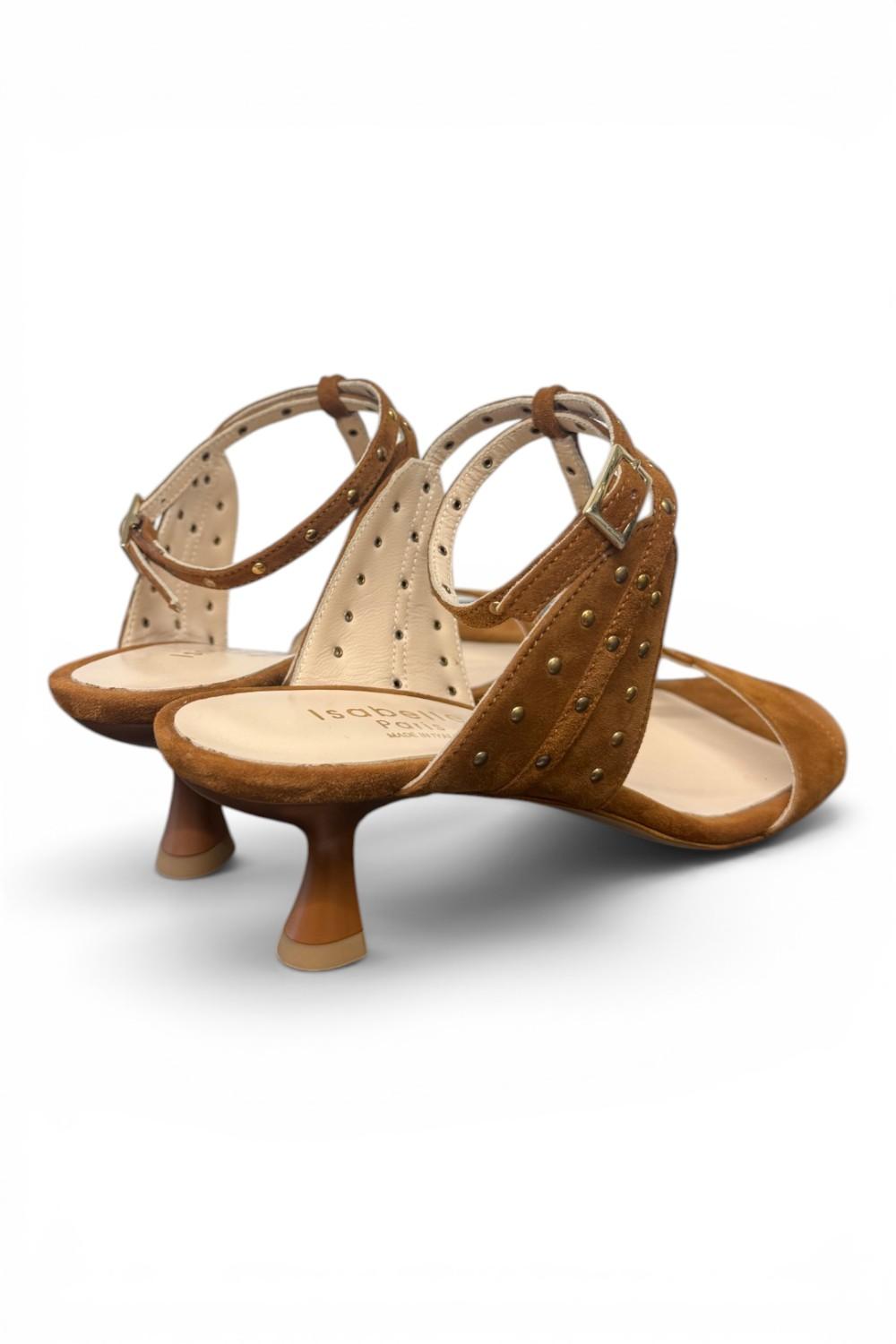 Sandalo cintino T borchie suede cuoio Isabelle Paris 