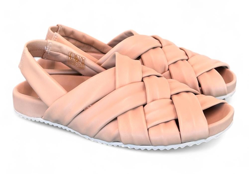 Sandalo flat intrecci sabbia Patrizia Bonfanti 