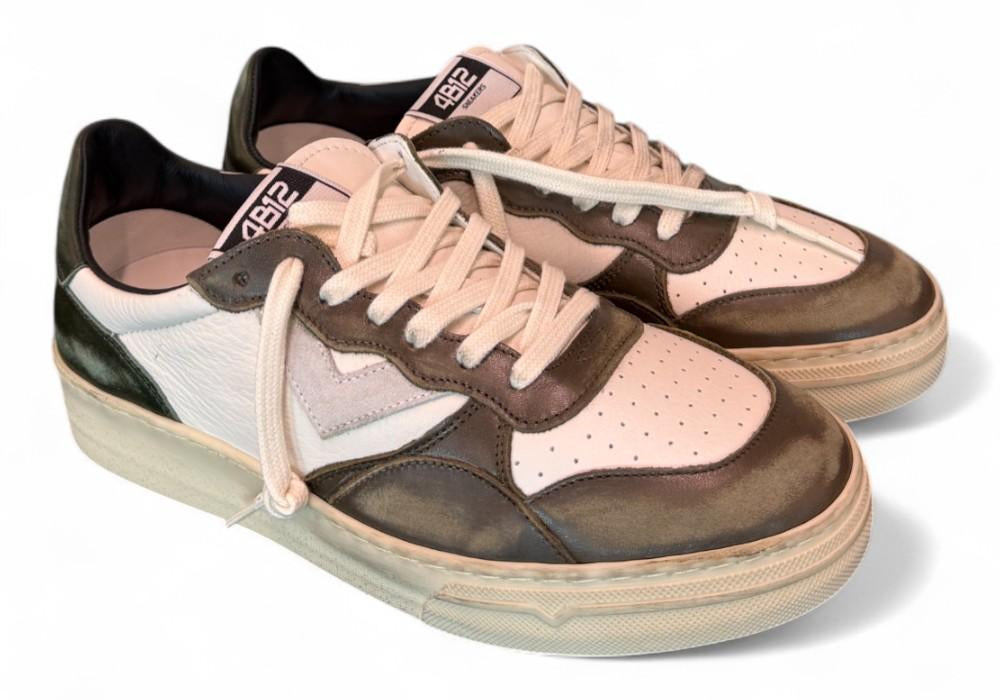 Sneaker uomo Hyper pelle bianca oliva 