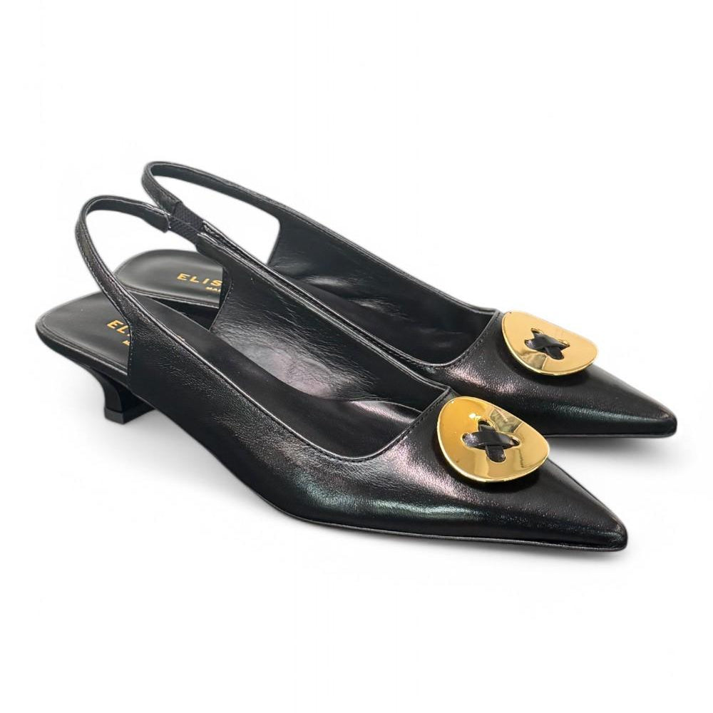 Slingback bottone nero Elisa Lanci 