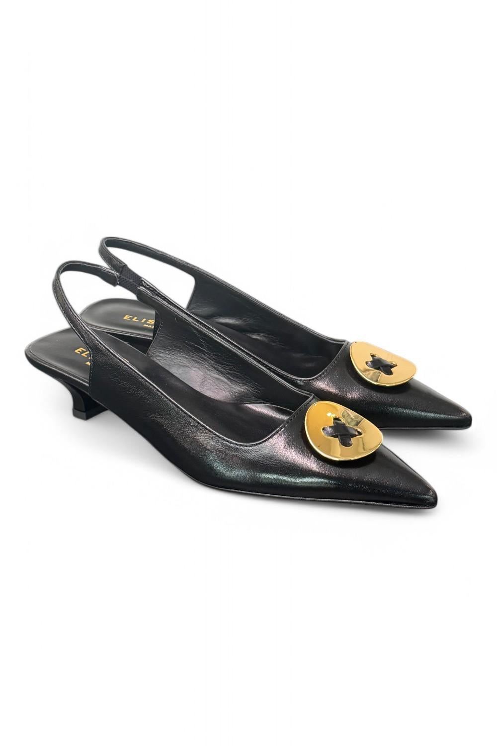 Slingback bottone nero Elisa Lanci 