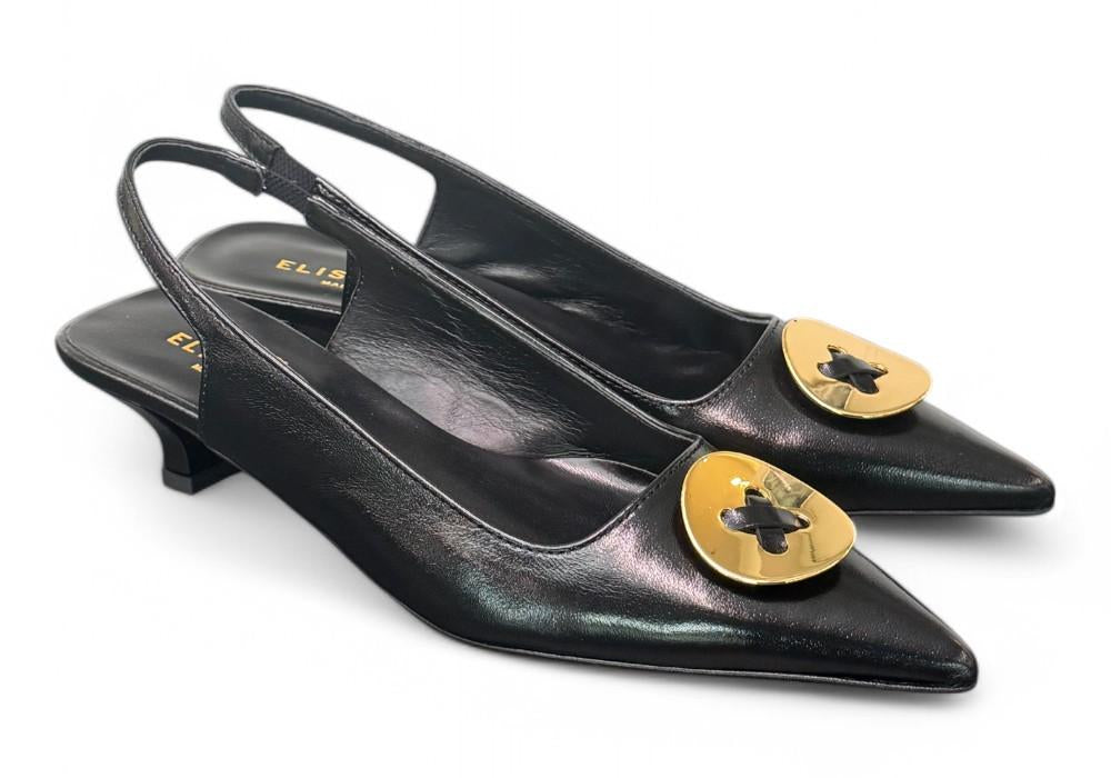 Slingback bottone nero Elisa Lanci 