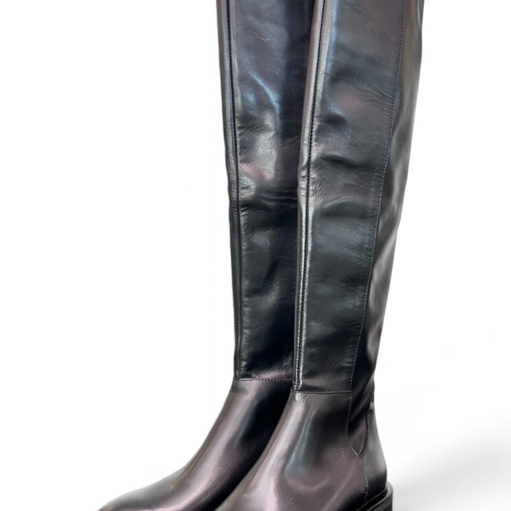 Stivale cuissard pelle nera Elisa Lanci<BR/> 