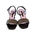 Sandalo fascia strass nero Albano 