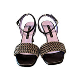 Sandalo fascia strass nero Albano 
