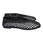Ballerina intrecciata in tessuto nera Inuovo<BR/> 