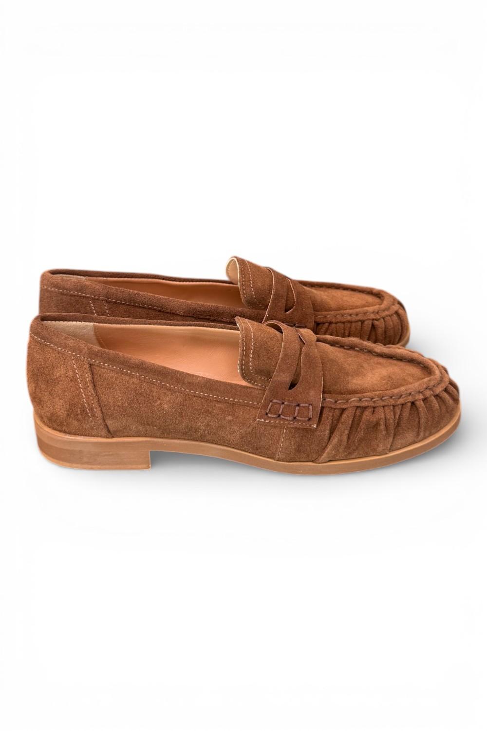 Mocassino donna suede cioccolato Studiouno 