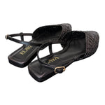 Slingback intrecciata pelle nera Elaya 