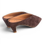 Ciabatta suede testa di moro tacco 60 Ranye 