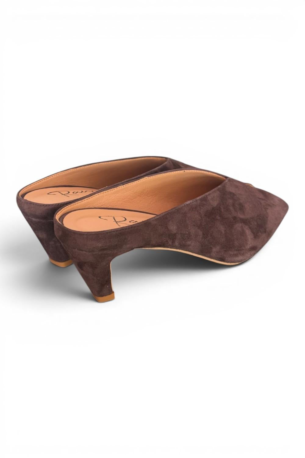 Ciabatta suede testa di moro tacco 60 Ranye 