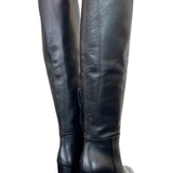 Stivale tubo alto tacco 80 pelle nera Elisa Lanci<BR/> 