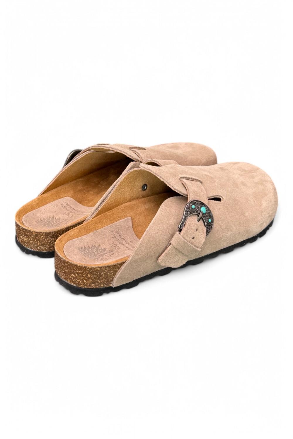 Sabot Taji by Lagoa in suede pietra 