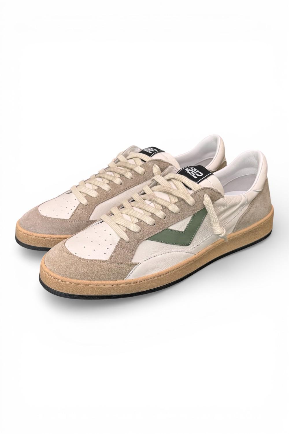 Sneaker uomo 4B12 Play New U1013 bianca grigia verde 