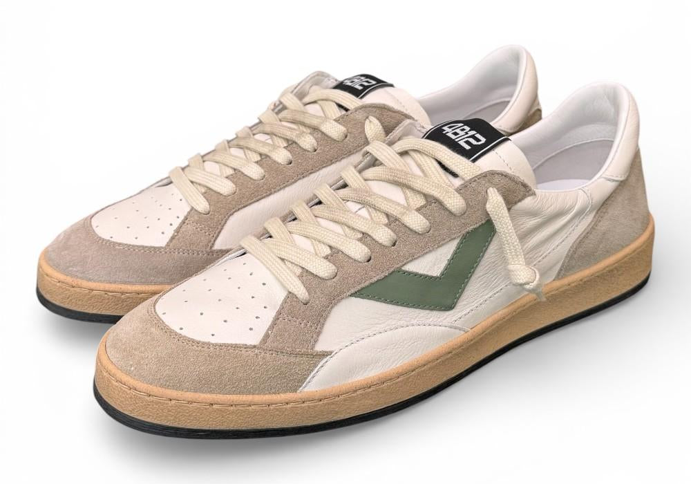 Sneaker uomo 4B12 Play New U1013 bianca grigia verde 