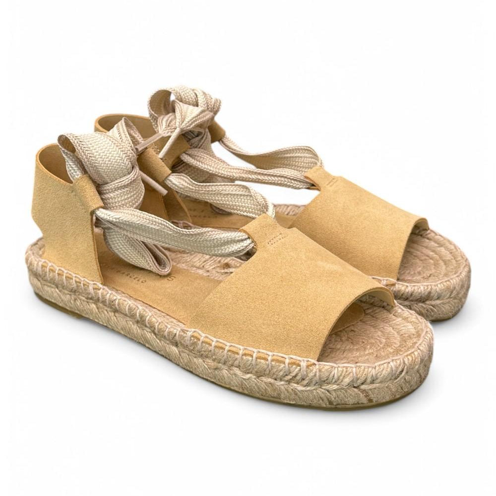 Sandalo con fascia in suede sand Palomitas<BR/> 