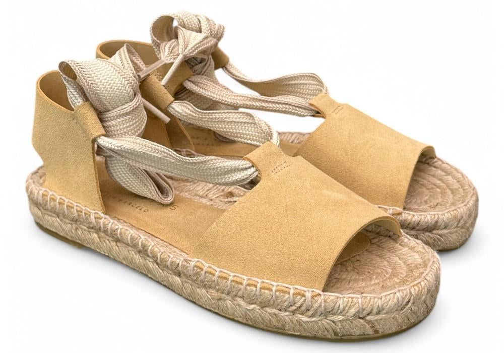 Sandalo con fascia in suede sand Palomitas<BR/> 