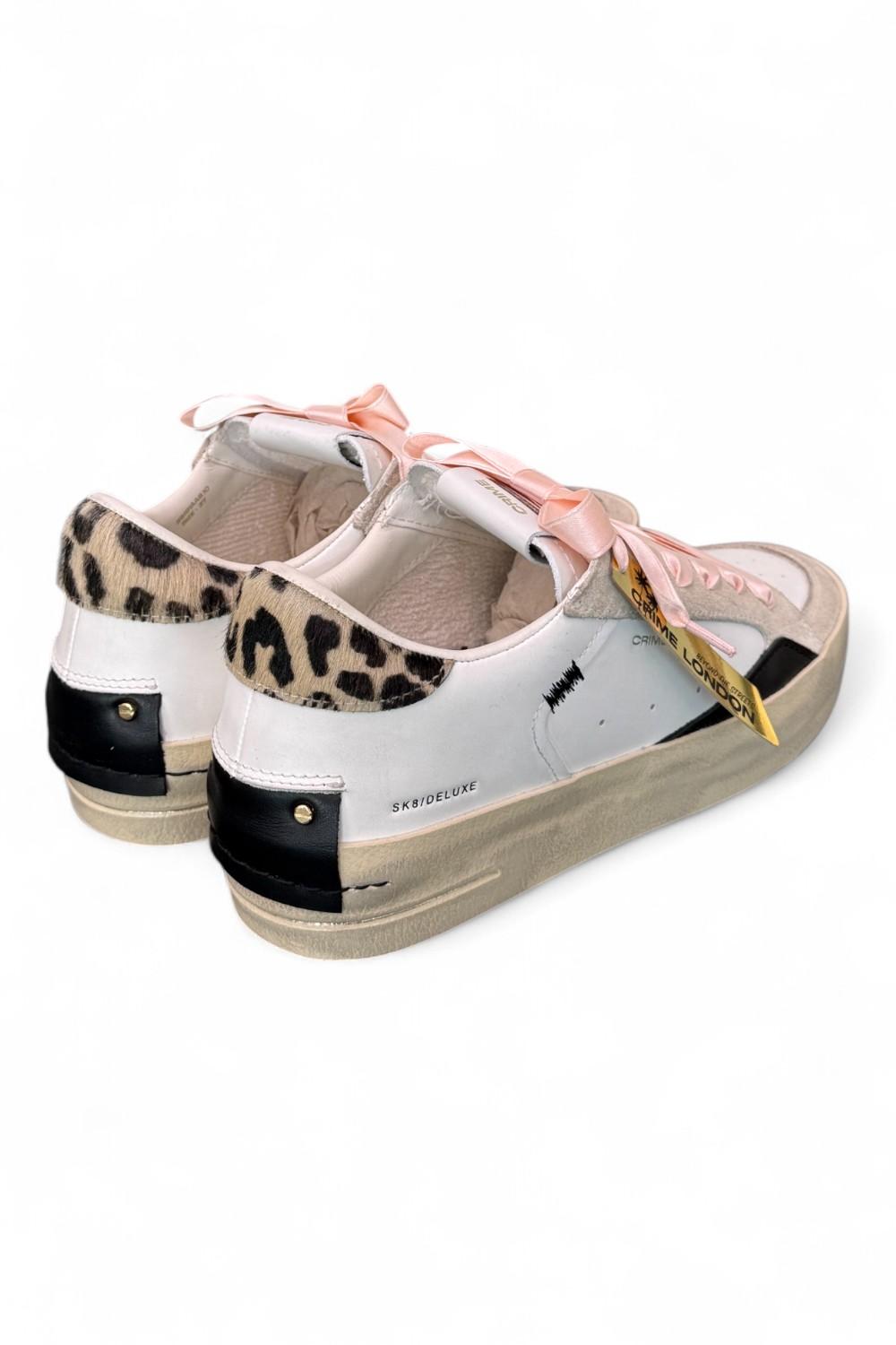 Sneaker donna  De Luxe bianca beige Crime London 