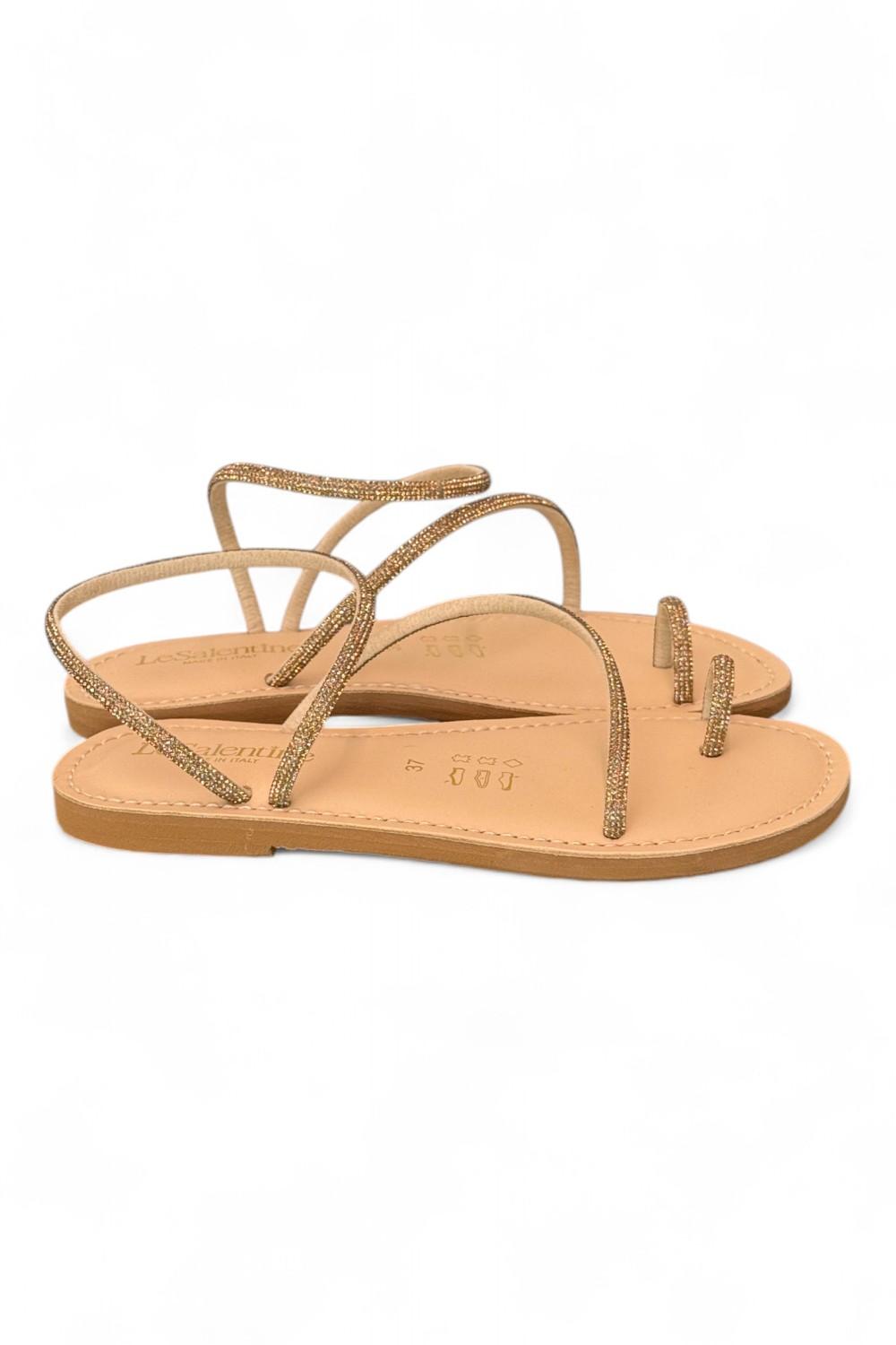 Sandalo infradito strass oro Le Salentine 
